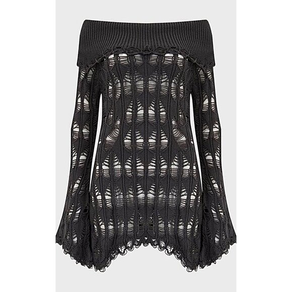 KILLSTAR Shadow Wine dark hedgewitch gray sweater XXL - Picture 5 of 9